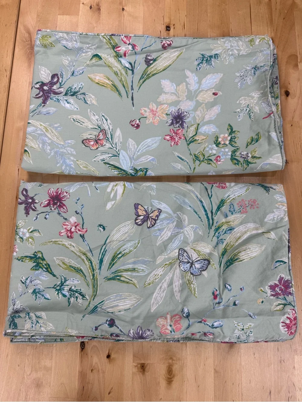 Butterfly, Ladybug & Floral Set of King Size Pillow Cases Shams